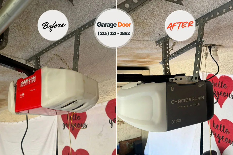 Before and after: garage door repair Albion, PA